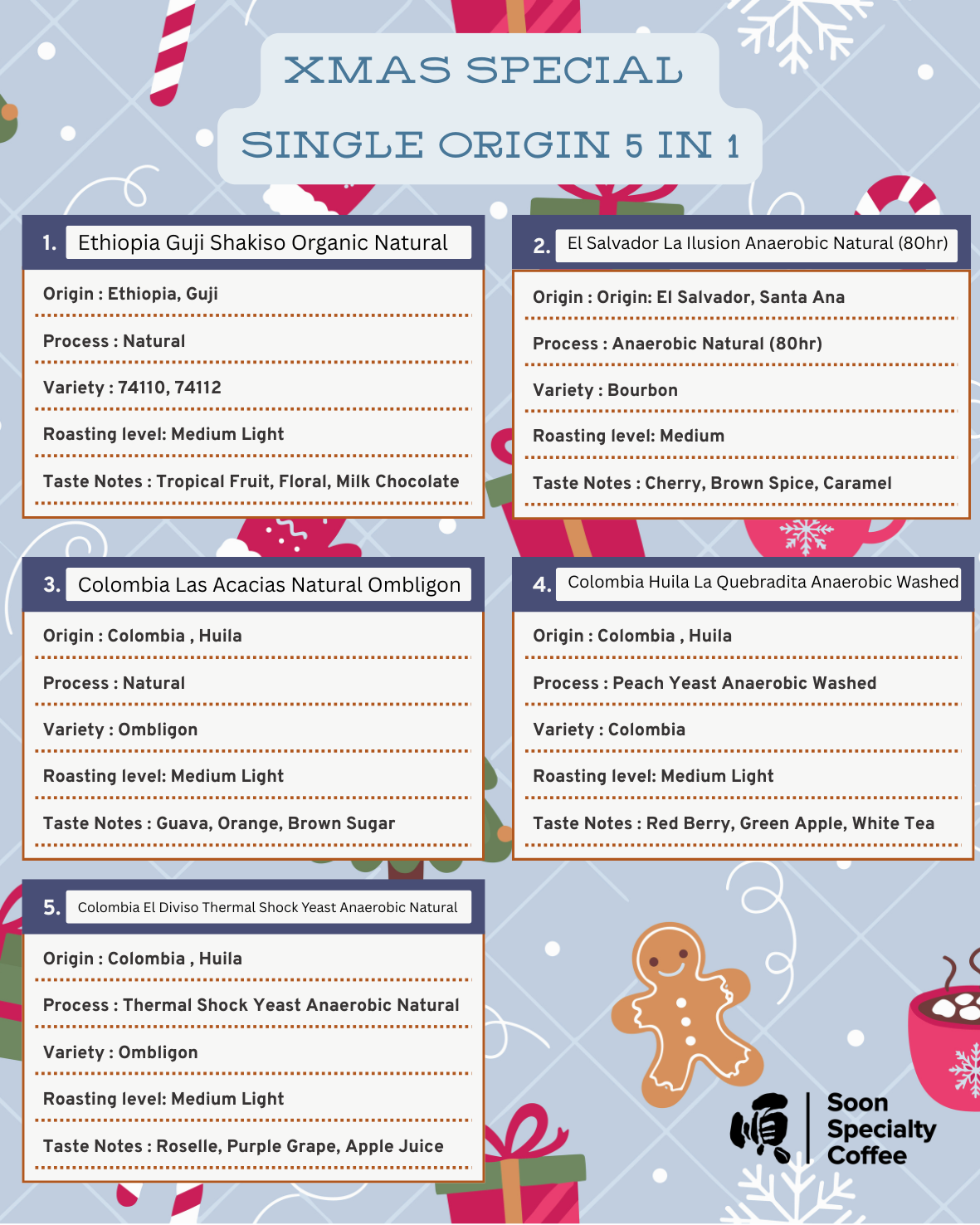 Drip Coffee Box -  XMAS SPECIAL SINGLE ORIGIN 5 IN 1