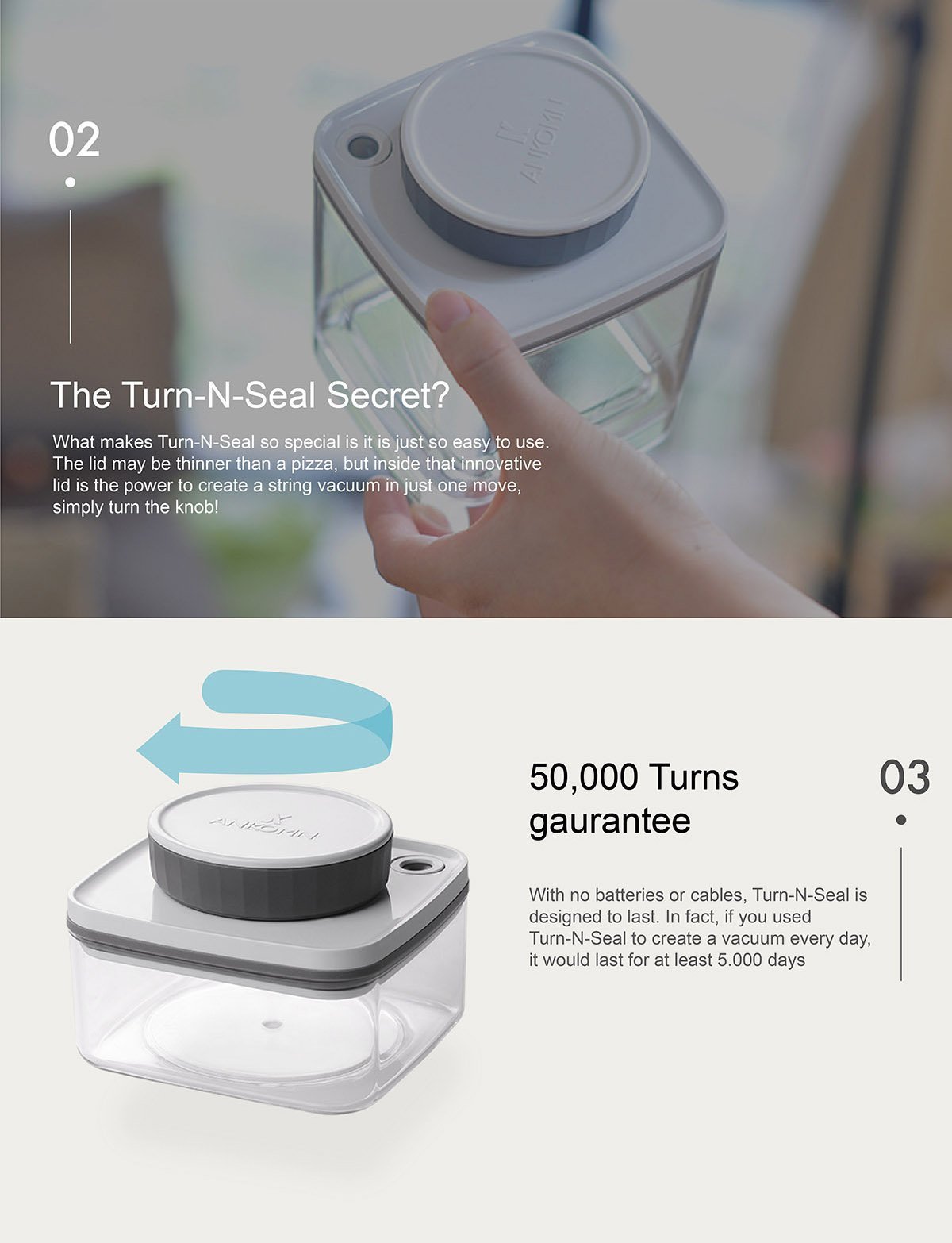 ANKOMN Turn-N-Seal Vacuum Container 0.6L - Soon Specialty Coffee - Malaysia First Direct Fire Coffee Roaster
